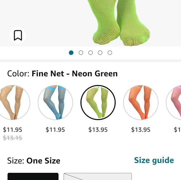 ToBeInStyle neon lime green fishnet thigh highs - Picture 2 of 4